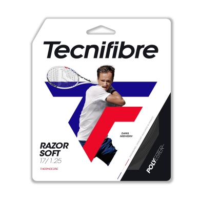 Tecnifibre Tennis String Razor Soft (Durability+Allround) carbon grey 12m Set